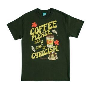 Gilmore Girls Unisex Adult Coffee Please And A Shot Of Cynicism T-Shirt / Green
